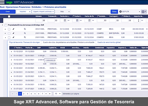 Software de Tesoreria Sage XRT Advanced