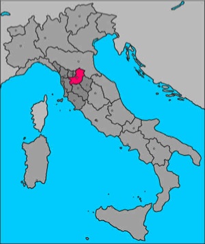 Mapa de Italia y Florencia
