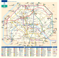Mapa o plano de autobus en Paris