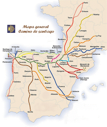 Mapa del Camino de Santiago